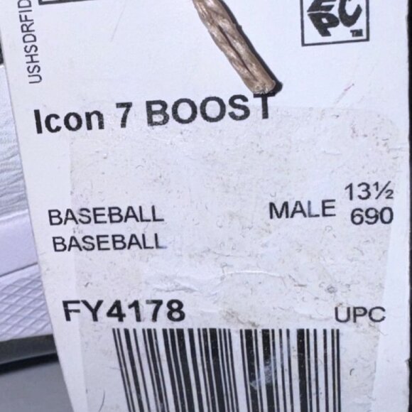 Mens Baseball Cleats Size 14 Black & White Adidas Icon V Boost Metal Spikes - Picture 8 of 9